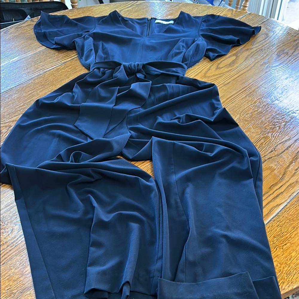 Preston & York Kayla style short flutter sleeve, V-Neck jumpsuit. Size 12.